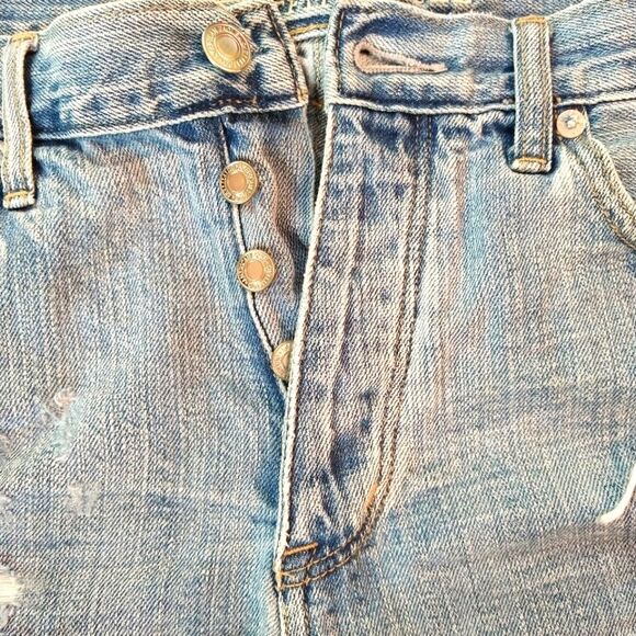 American Eagle Distressed Aztec Jean Shorts - Picture 7 of 7